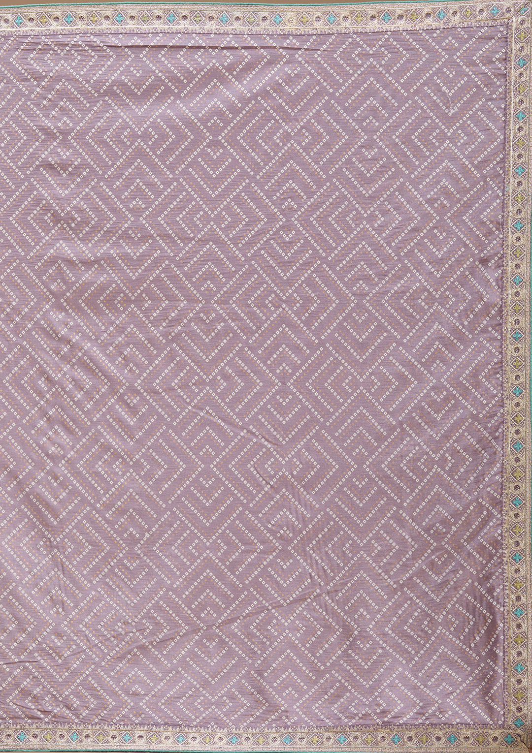 Lavender Printed Soft Raw Silk Saree