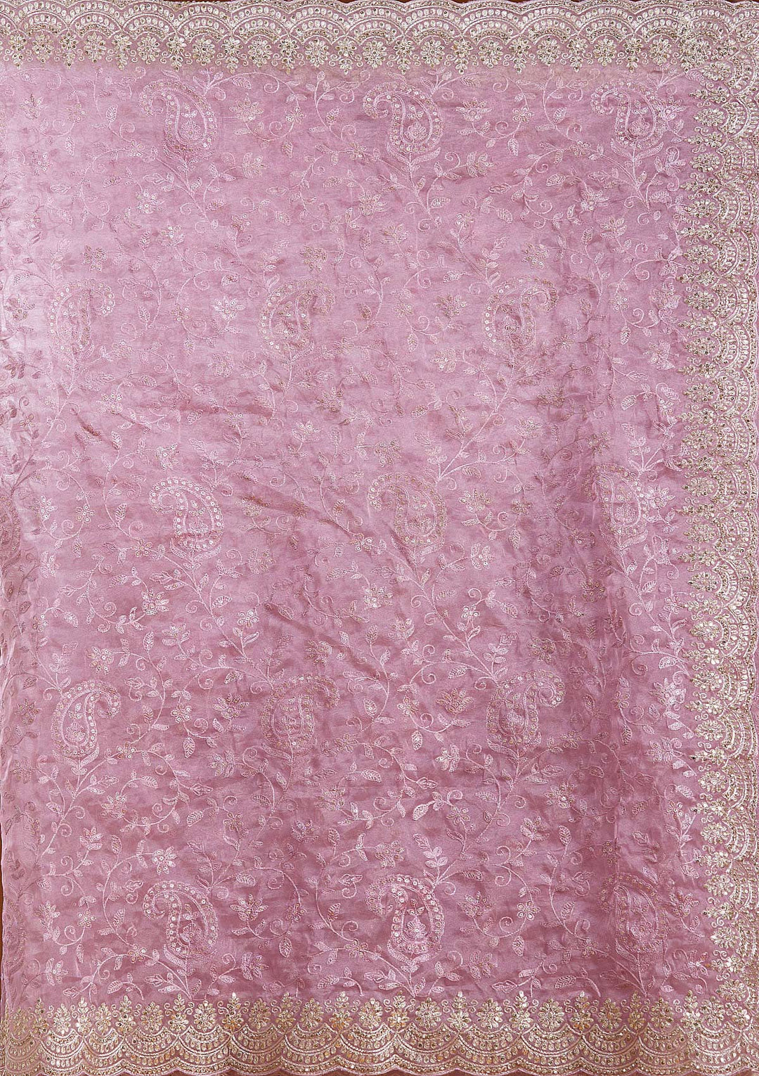 Lavender Cording Tissue Saree