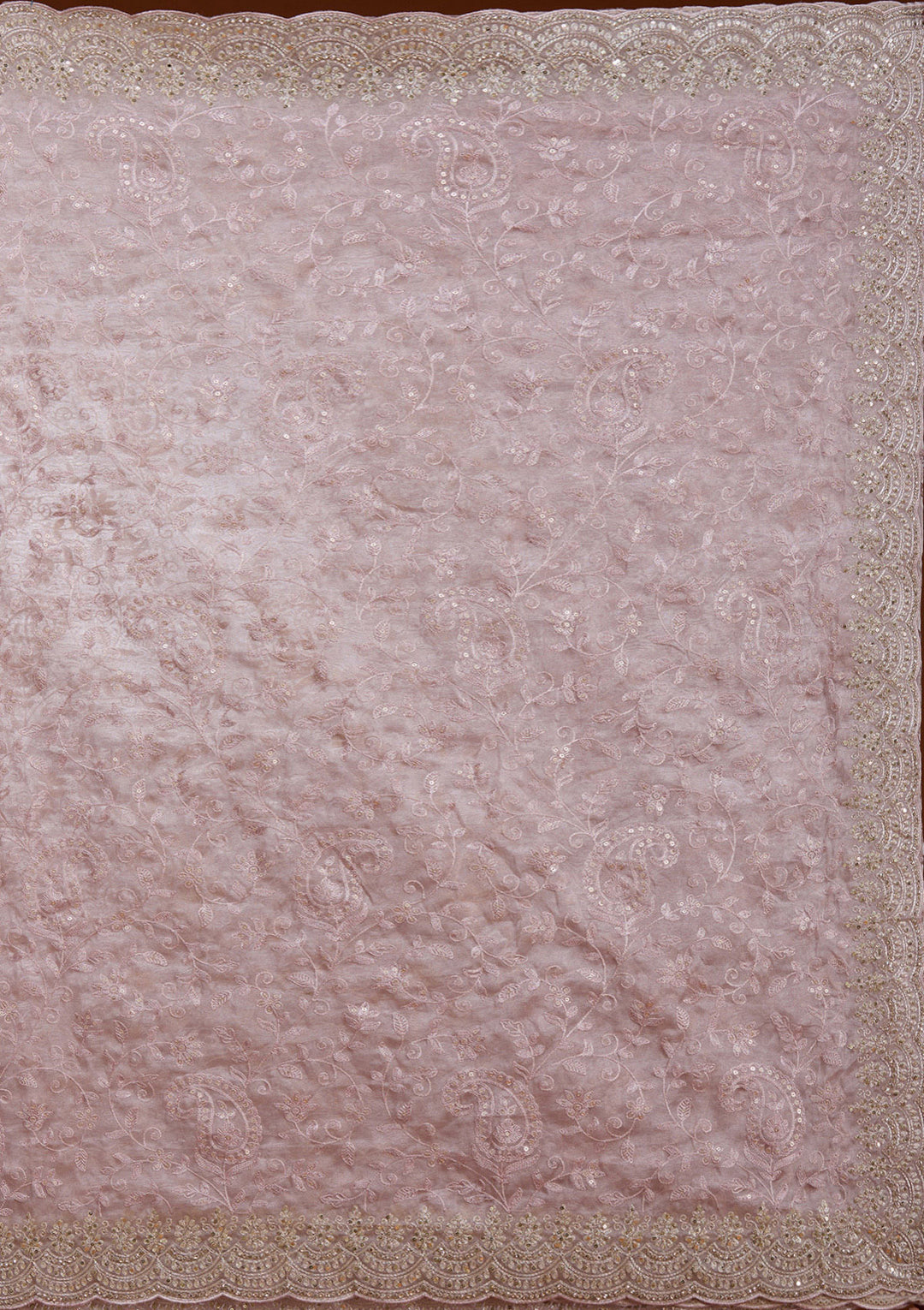 Mauve Cording Tissue Saree
