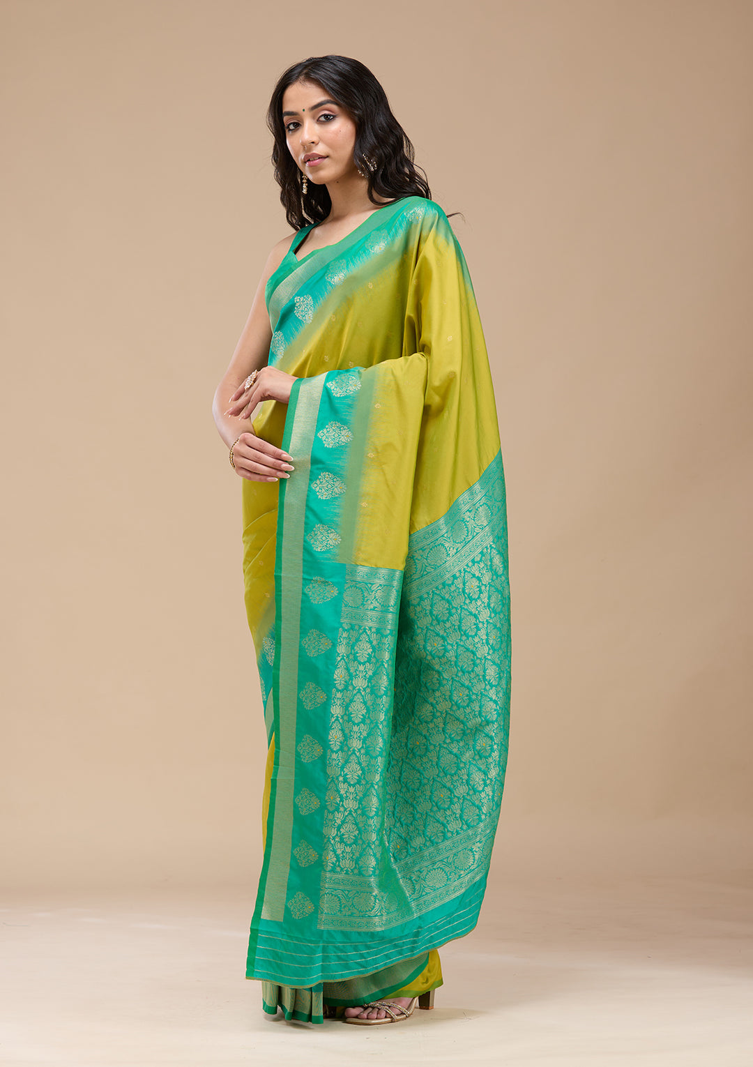 Parrot Green Paithani Silk Saree