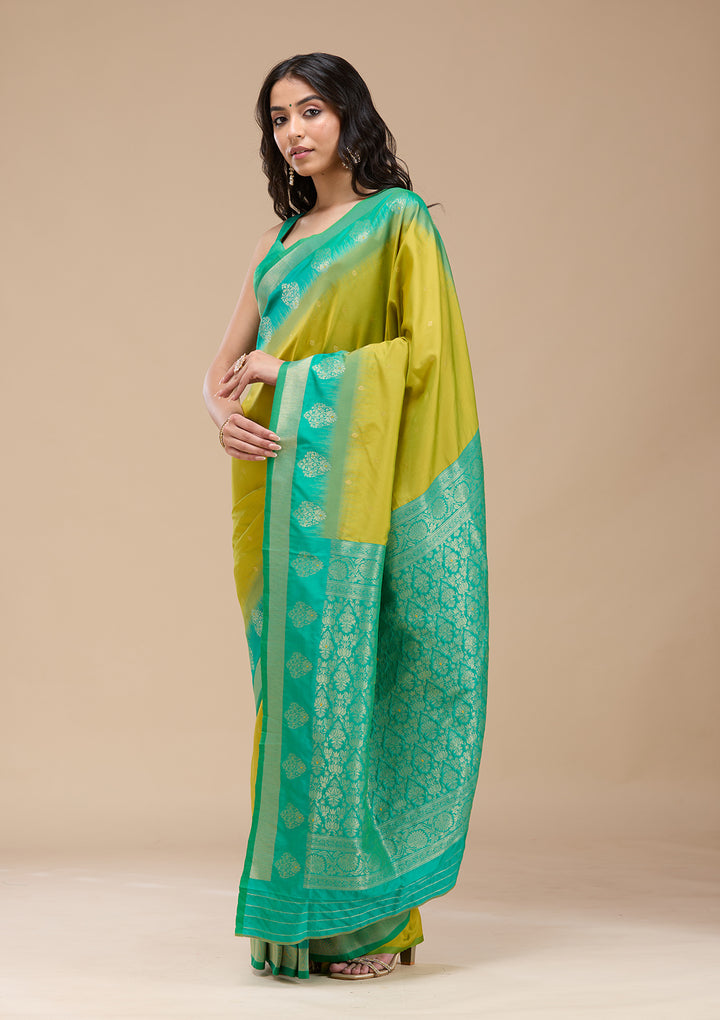 Parrot Green Paithani Silk Saree