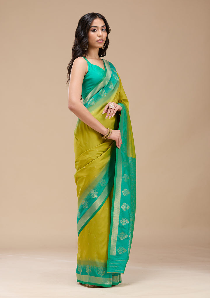 Parrot Green Paithani Silk Saree