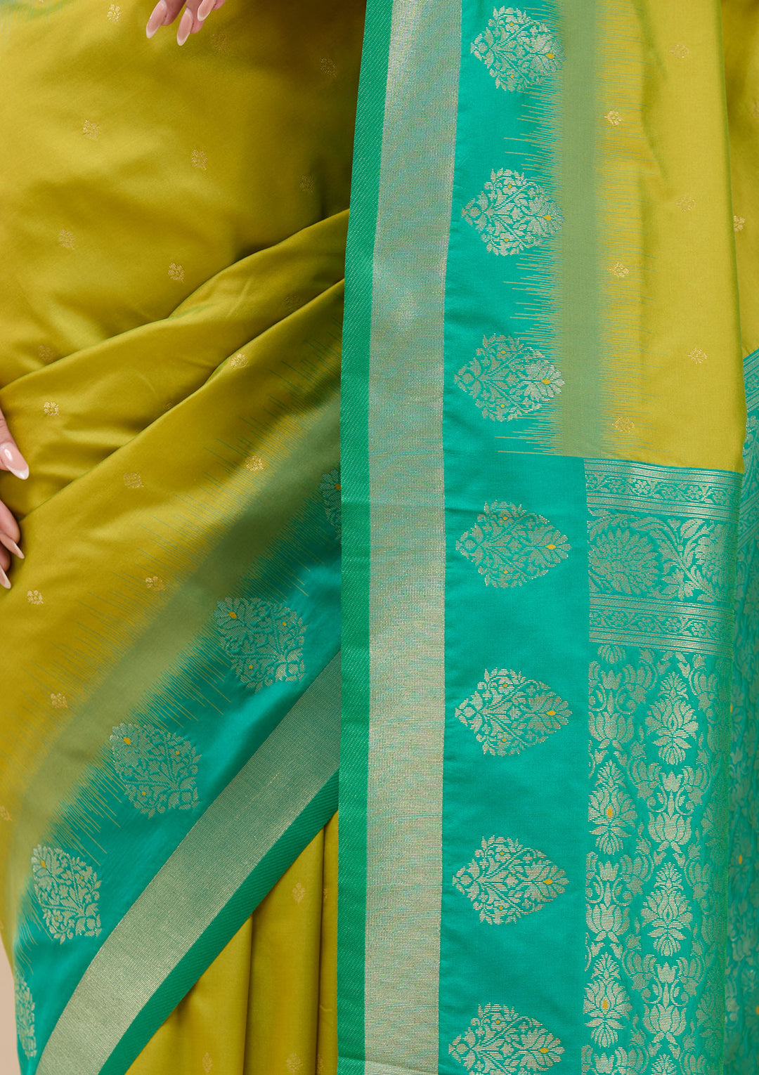 Parrot Green Paithani Silk Saree