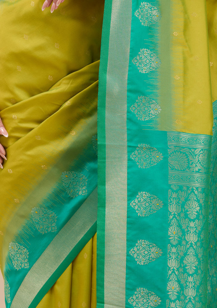 Parrot Green Paithani Silk Saree