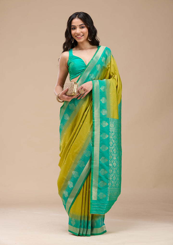 Parrot Green Paithani Silk Saree