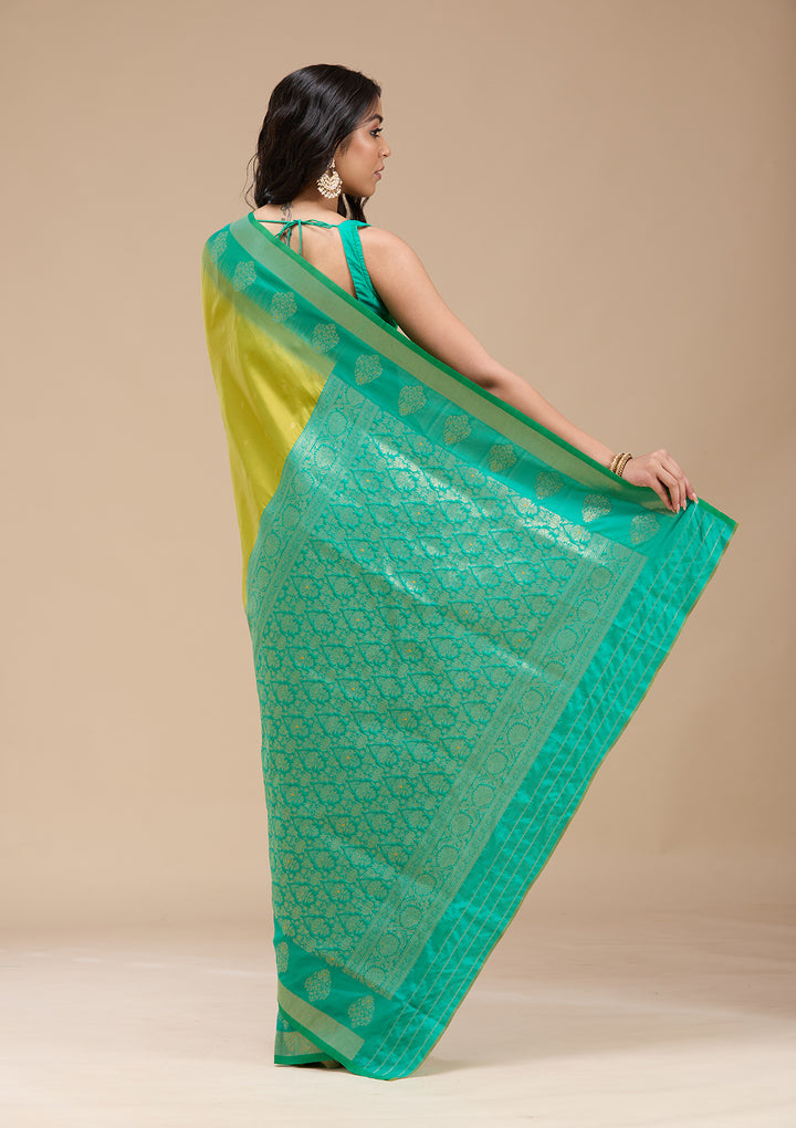 Parrot Green Paithani Silk Saree