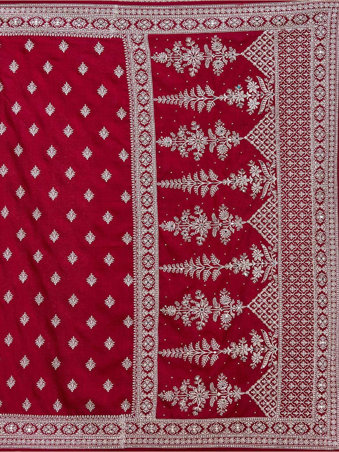 Maroon Zariwork (Silver) Soft Raw Silk Saree