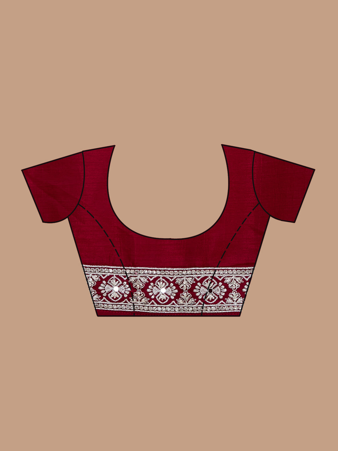 Maroon Zariwork (Silver) Soft Raw Silk Saree