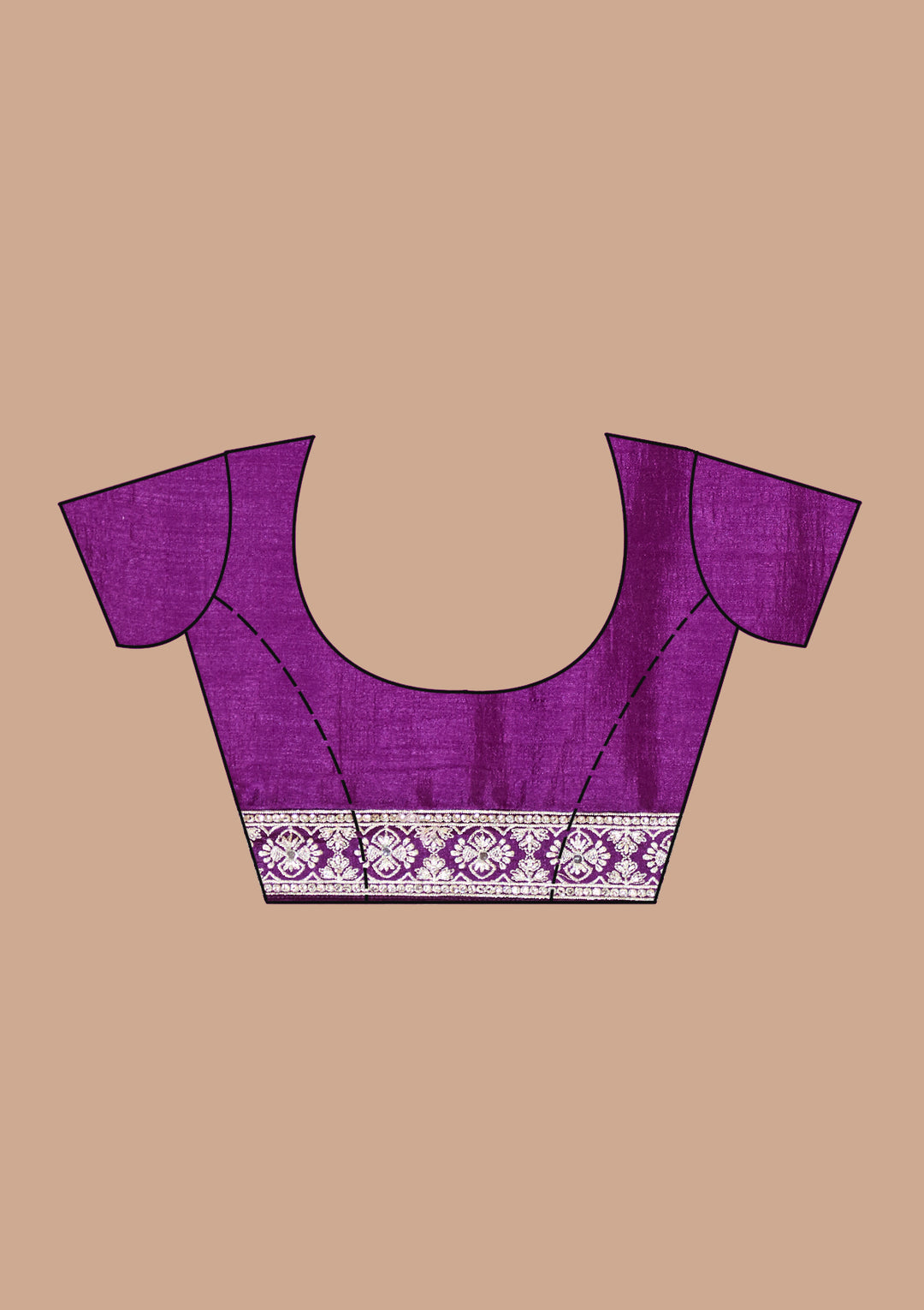 Purple Zariwork (Silver) Soft Raw Silk Saree