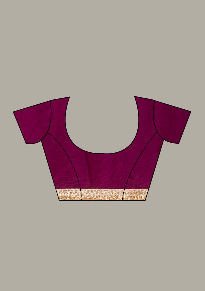 Wine Stonework (Gold) Tissue Saree