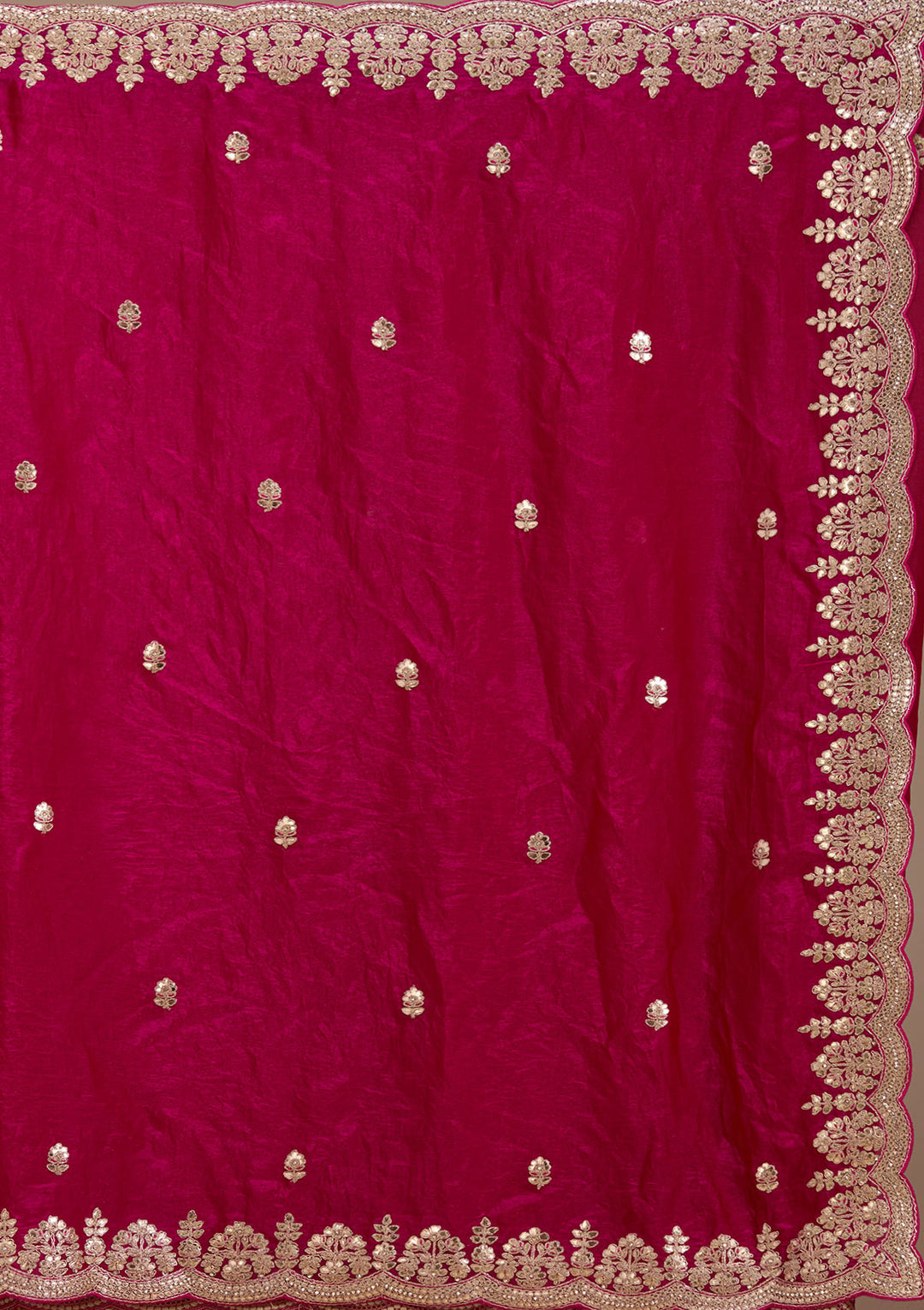 Rani Pink Gotapatti Tissue Saree