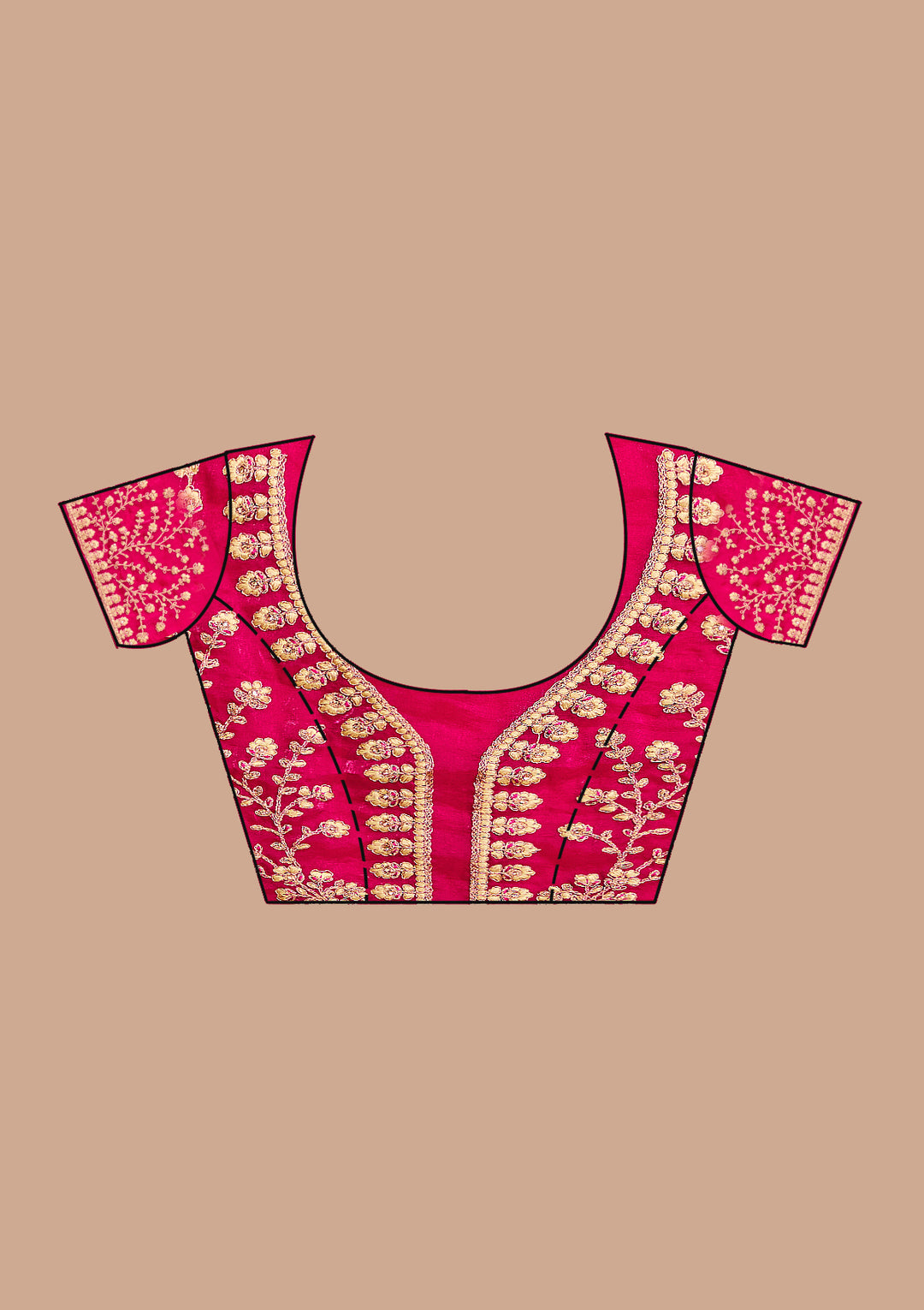 Rani Pink Gotapatti Tissue Saree