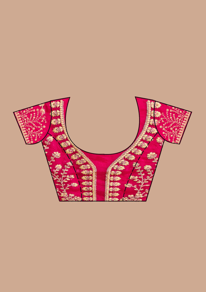 Rani Pink Gotapatti Tissue Saree