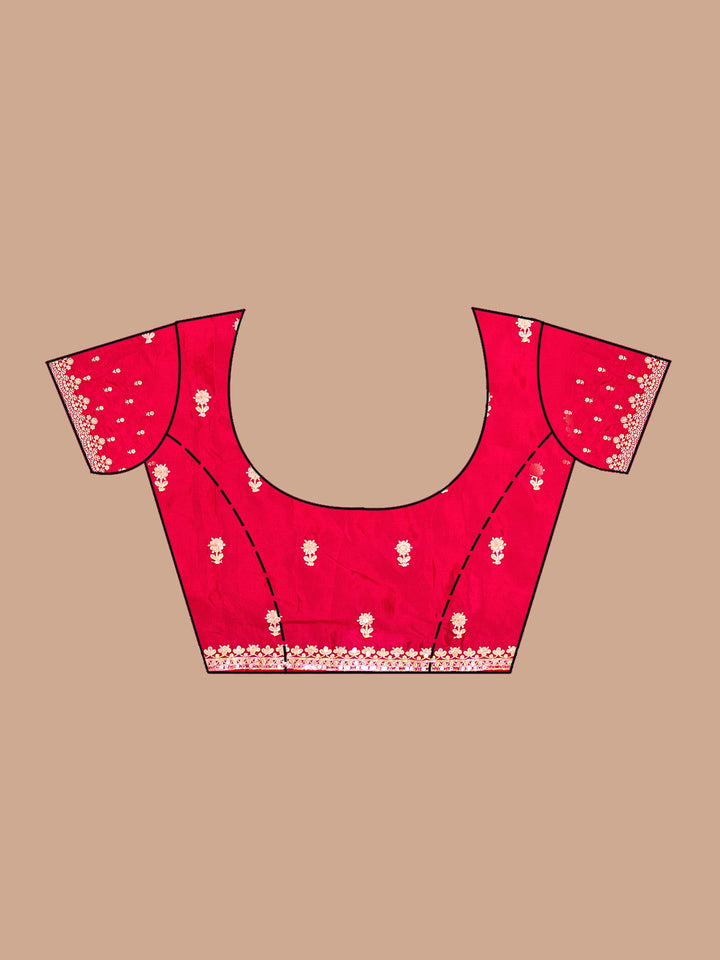 Red Cording Tissue Saree