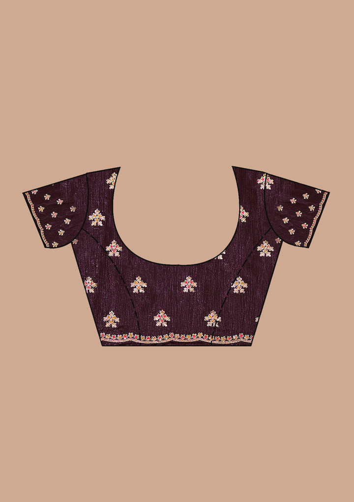 Purple Cording Georgette Saree