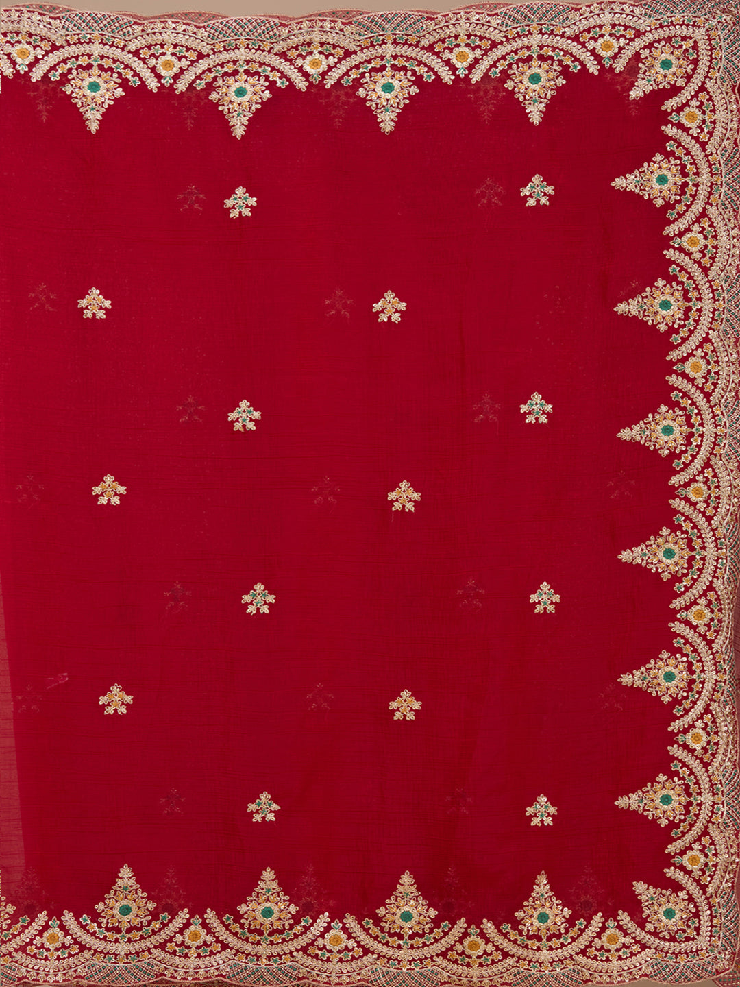 Red Cording Georgette Saree