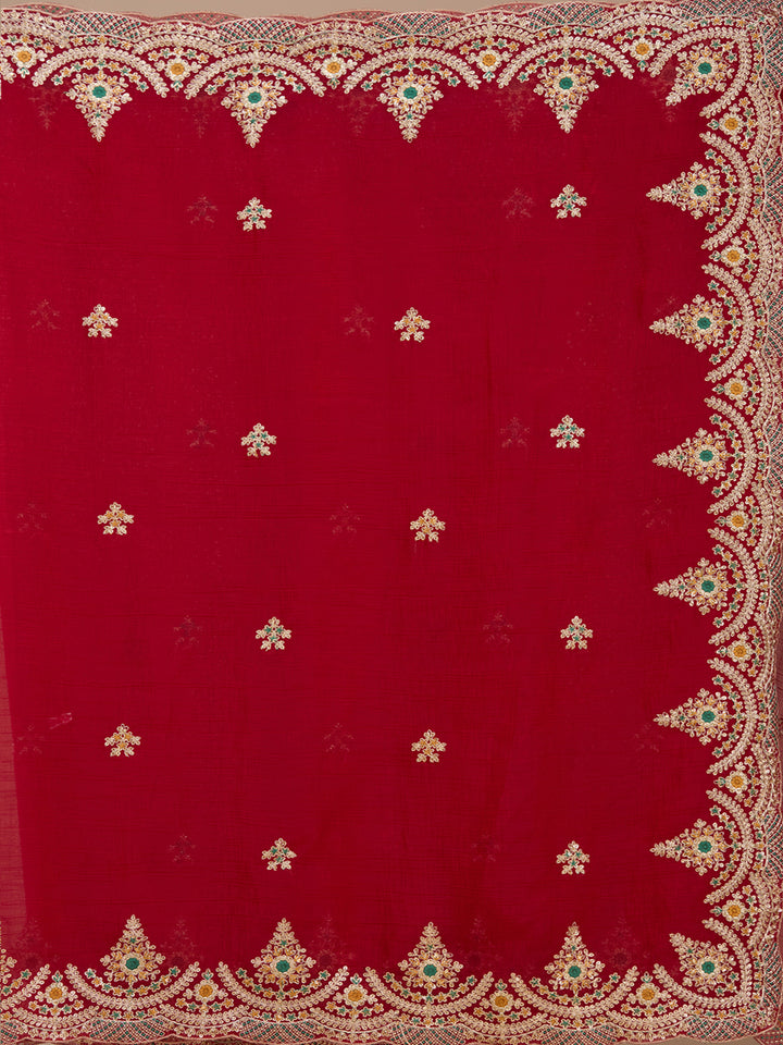 Red Cording Georgette Saree