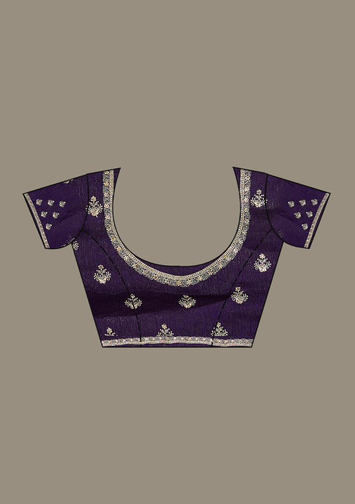 Purple Zariwork (Gold) Tissue Saree