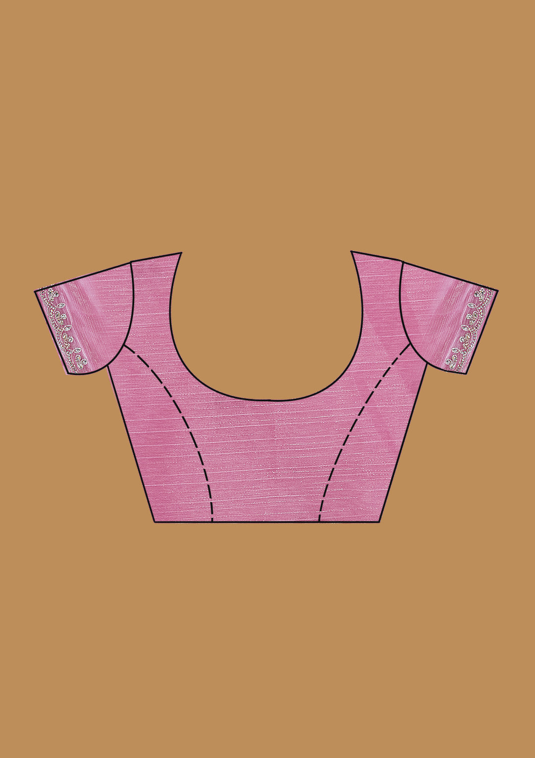 Baby Pink Cutdana Tissue Saree