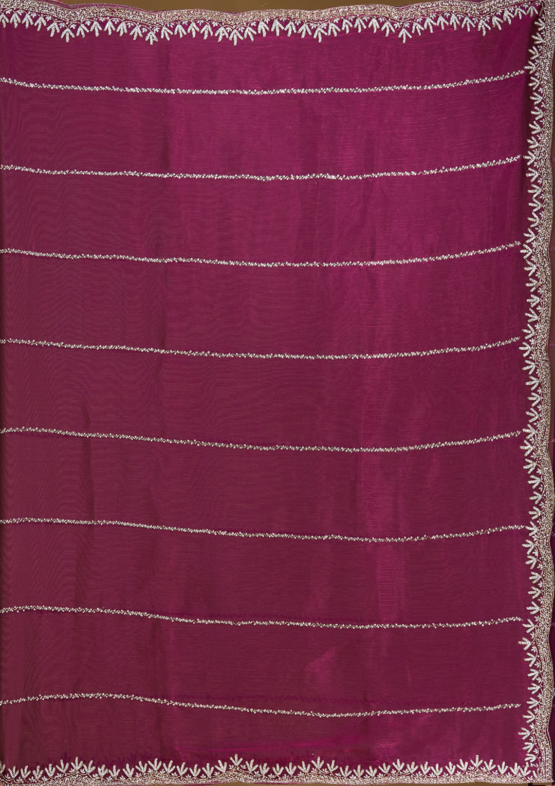 Wine Stonework (Silver) Tissue Saree