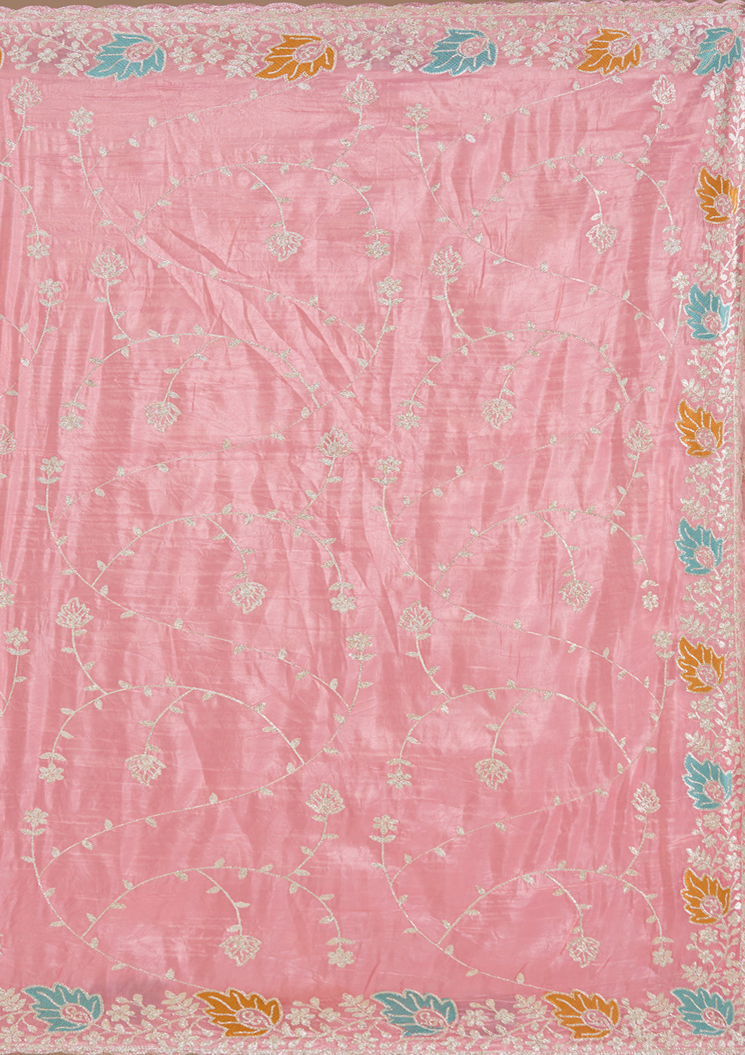 Onion Pink Gotapatti Organza Saree