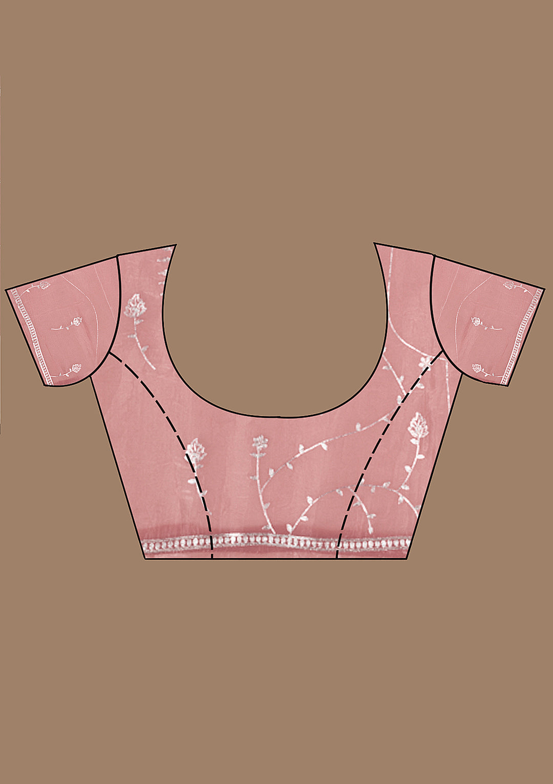 Onion Pink Gotapatti Organza Saree