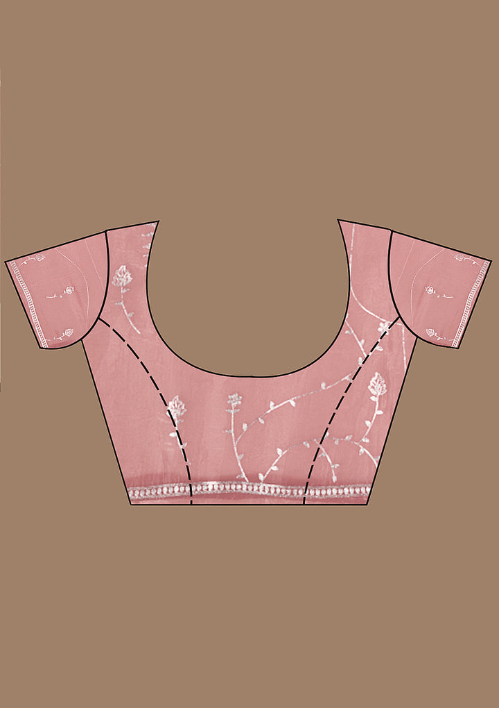 Onion Pink Gotapatti Organza Saree