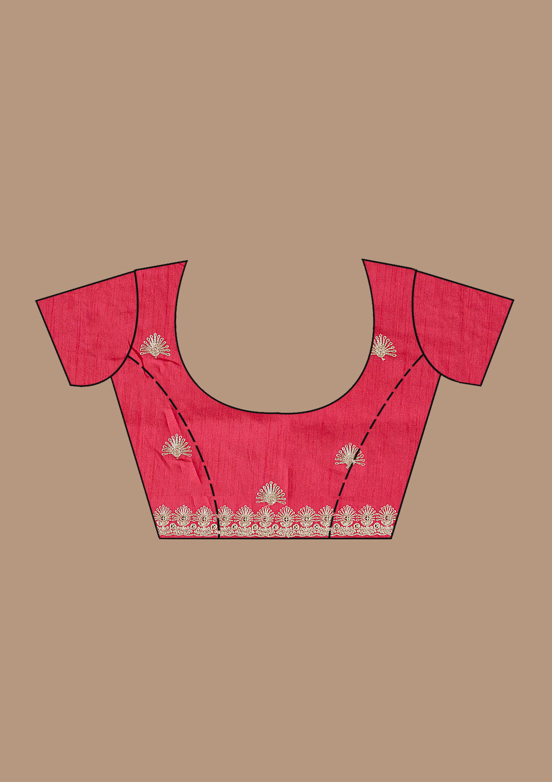 Gajari Pink Gotapatti Crepe Saree