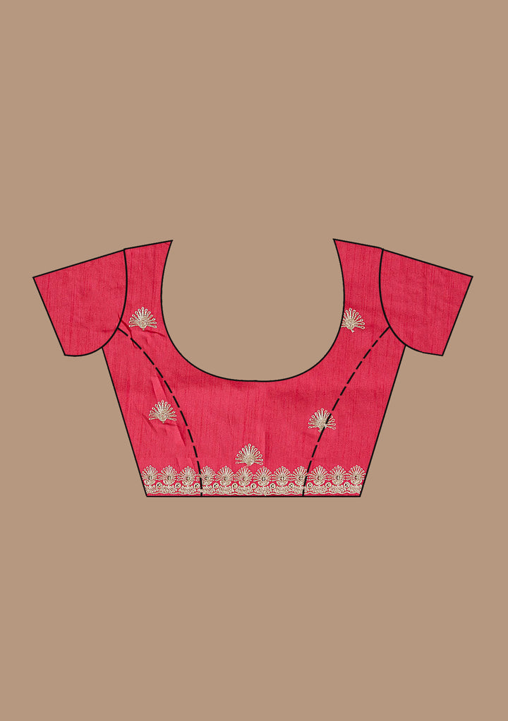 Gajari Pink Gotapatti Crepe Saree