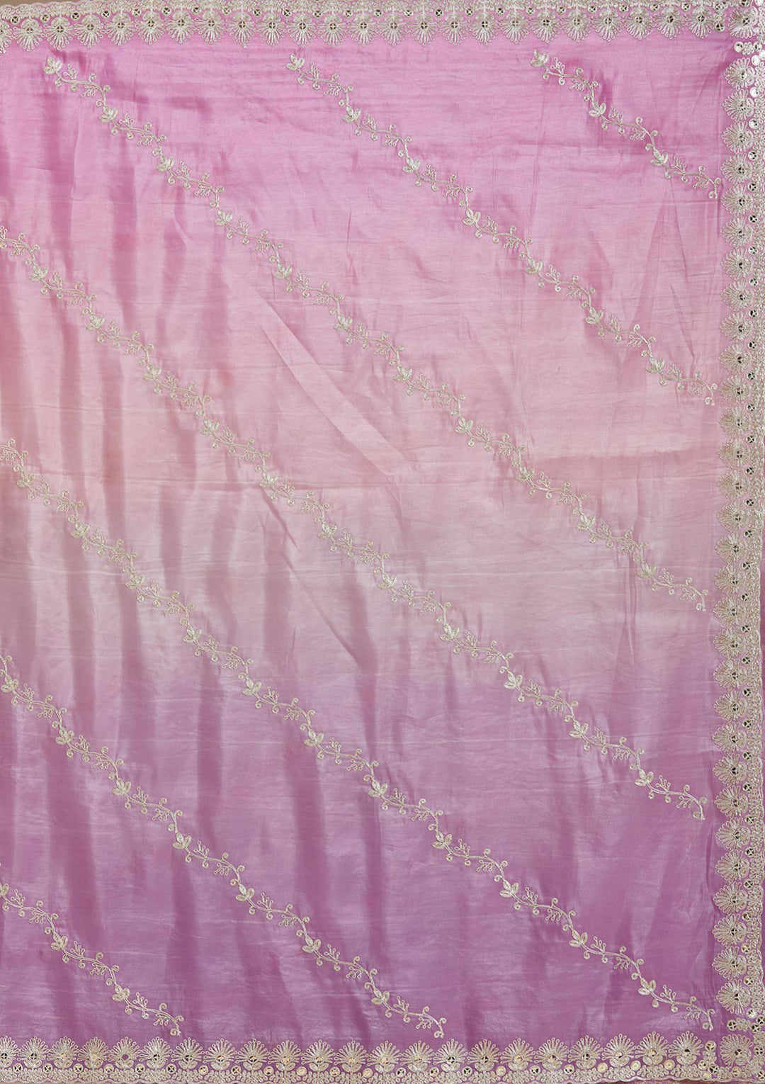 Lavender Gotapatti Crepe Saree