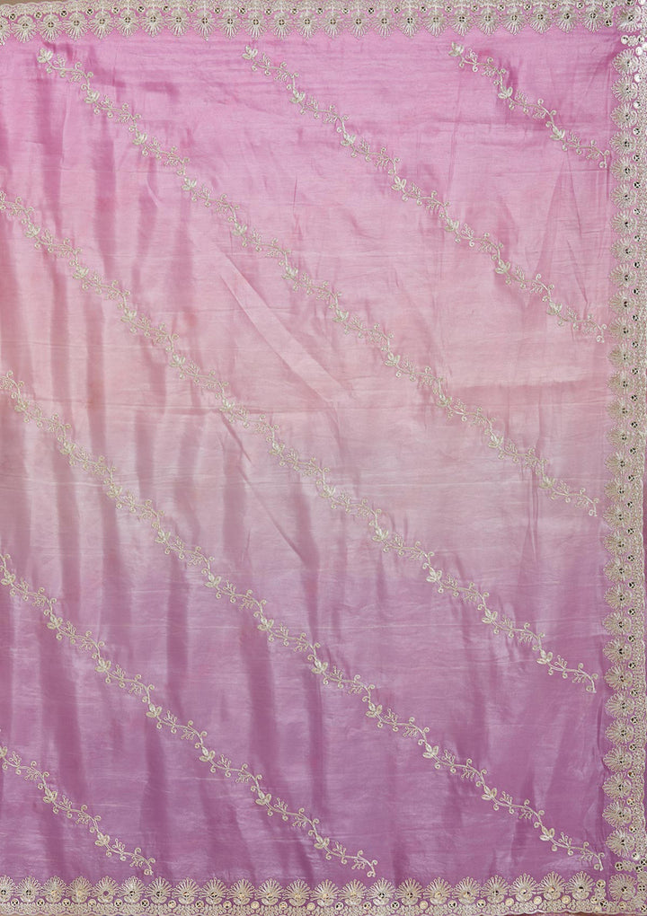 Lavender Gotapatti Crepe Saree