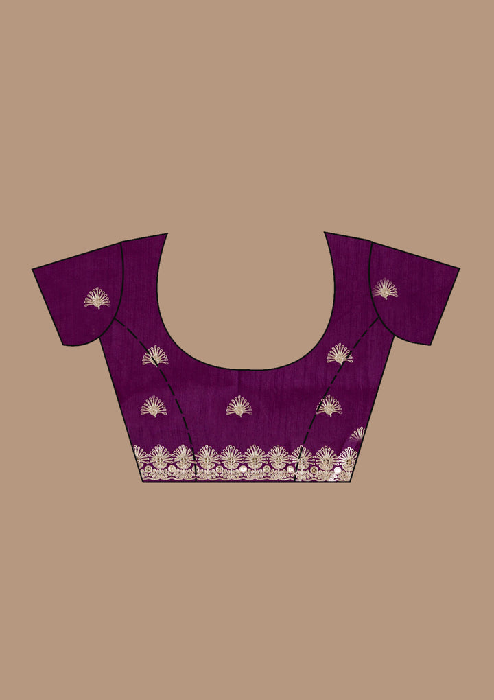 Lavender Gotapatti Crepe Saree