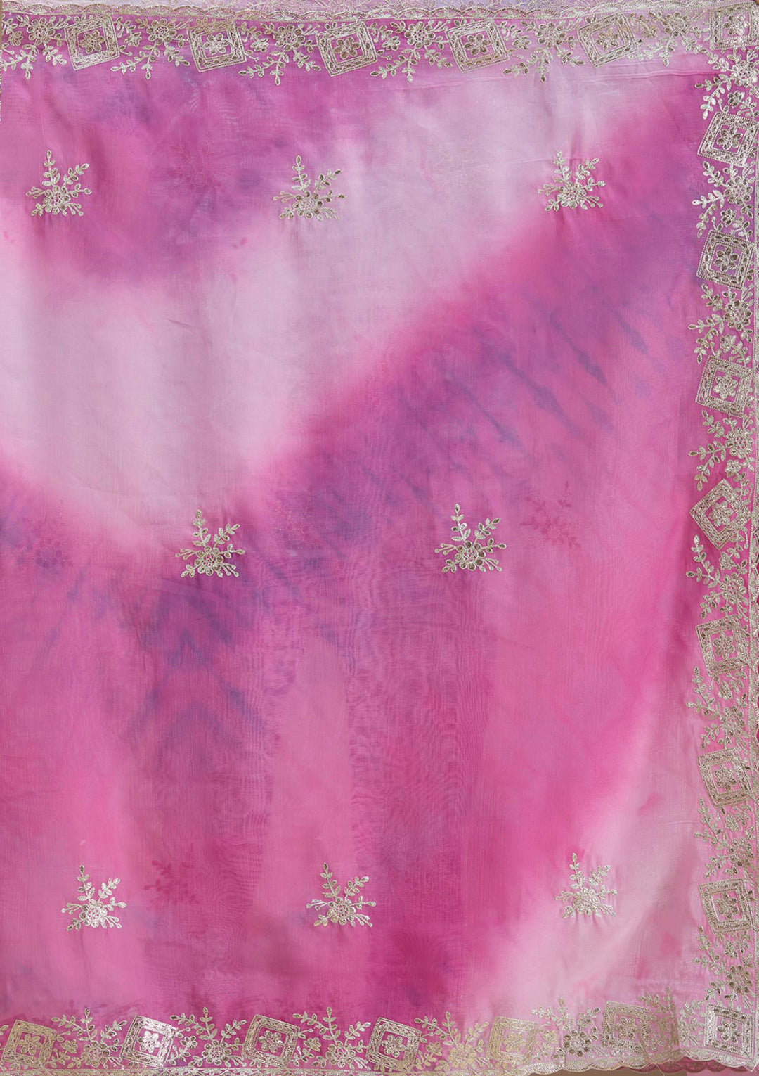 Pink Gotapatti Crepe Saree