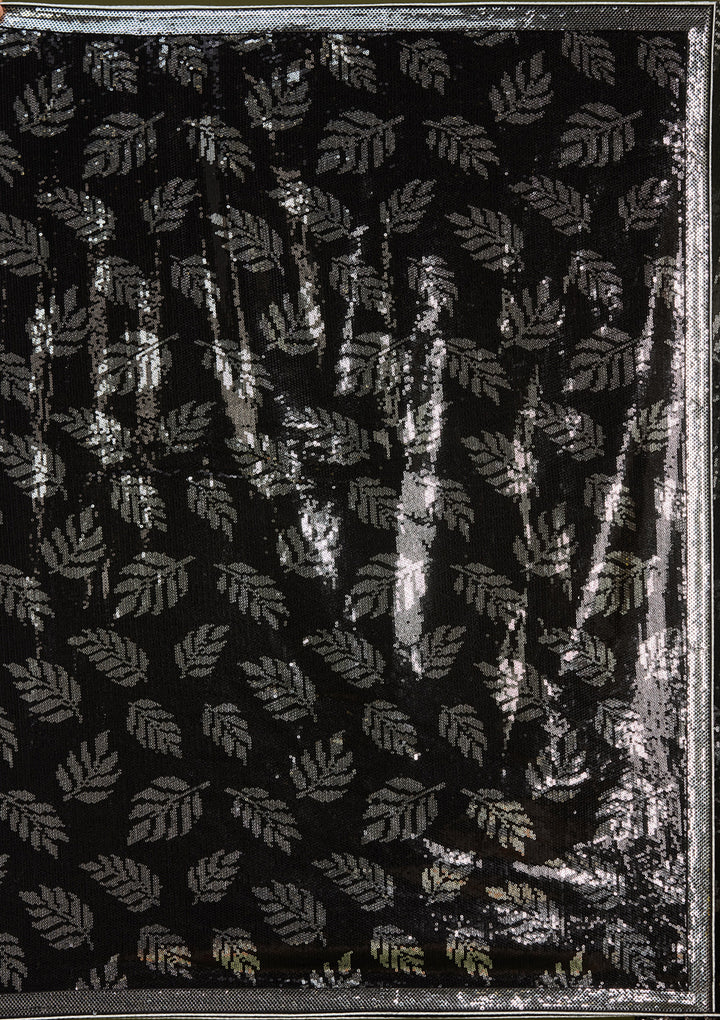 Black Sequins Georgette Saree