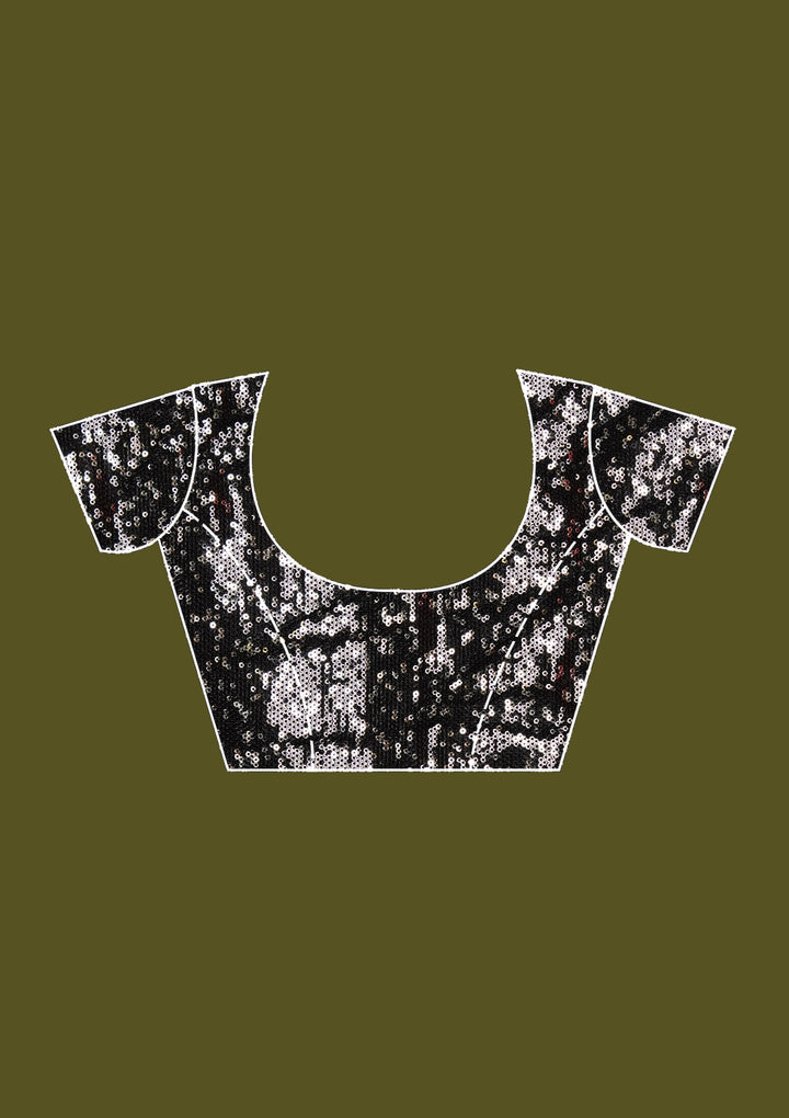 Black Sequins Georgette Saree