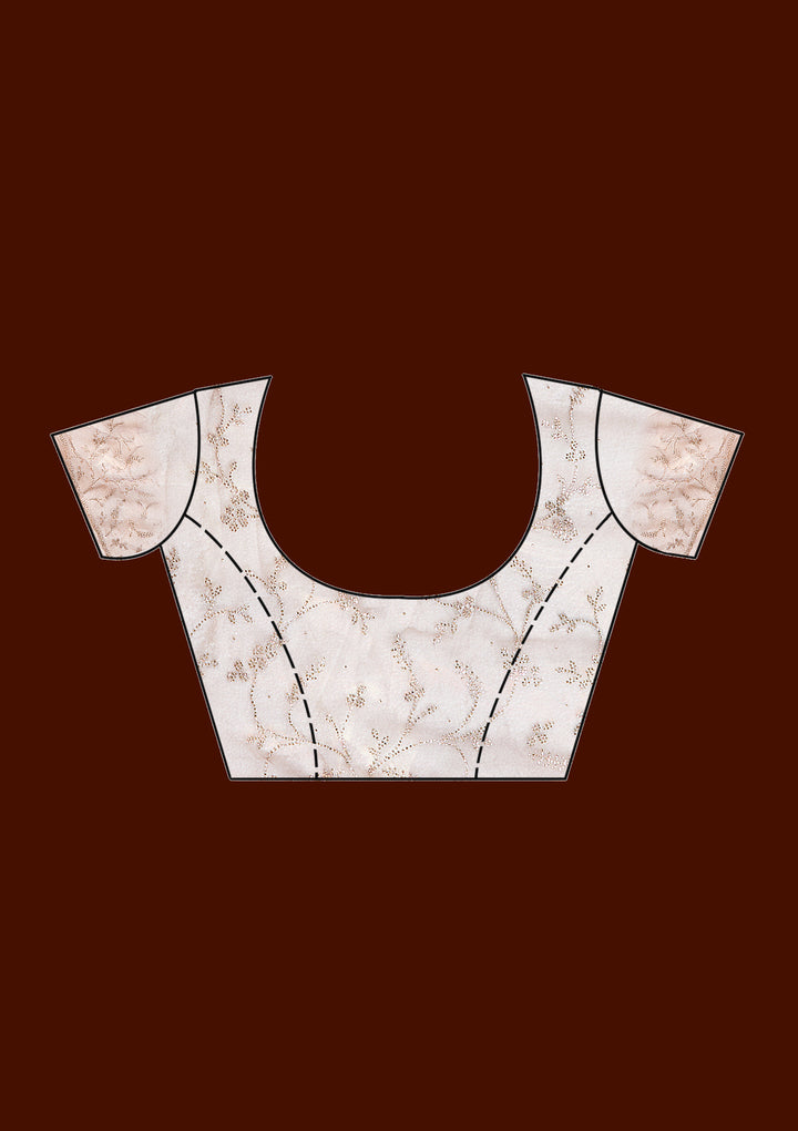 Brown Stonework (Gold) Tissue Saree