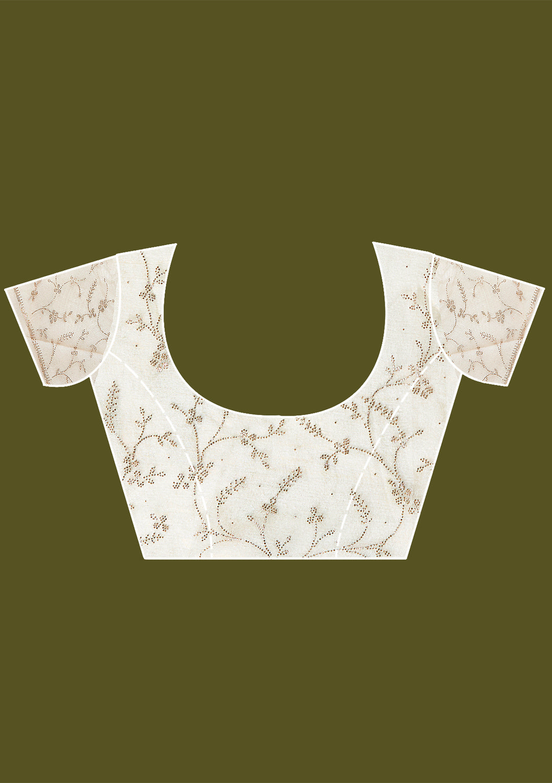 Off White Stonework (Gold) Tissue Saree