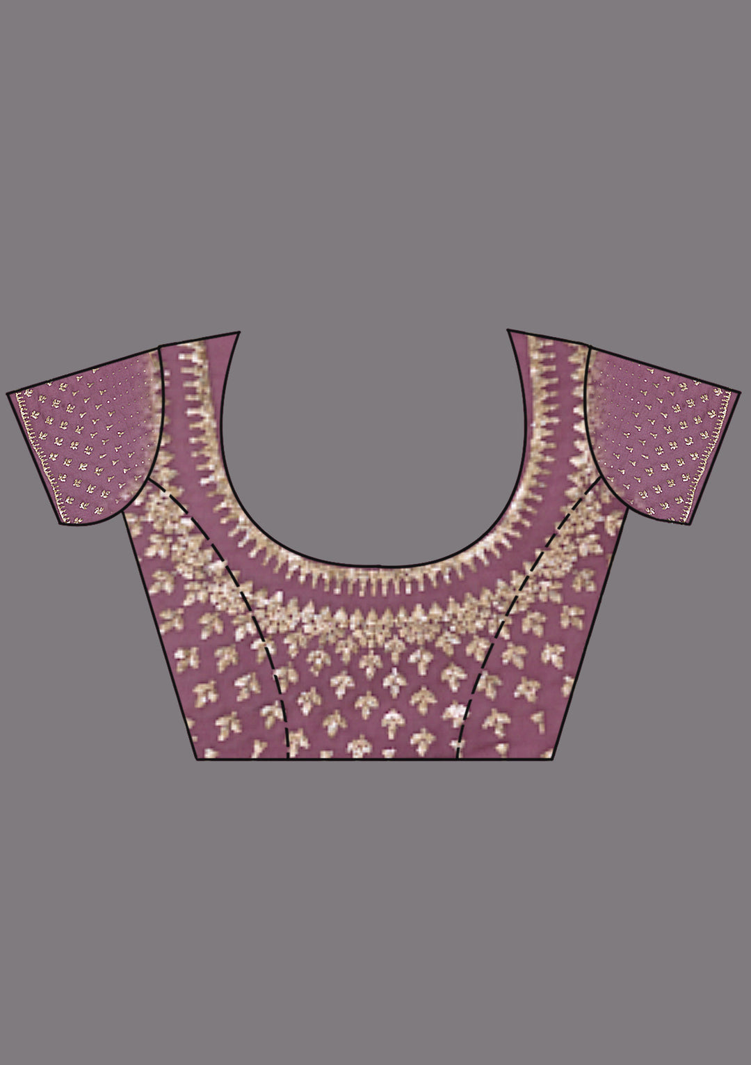 Pink Stonework (Gold) Tissue Saree