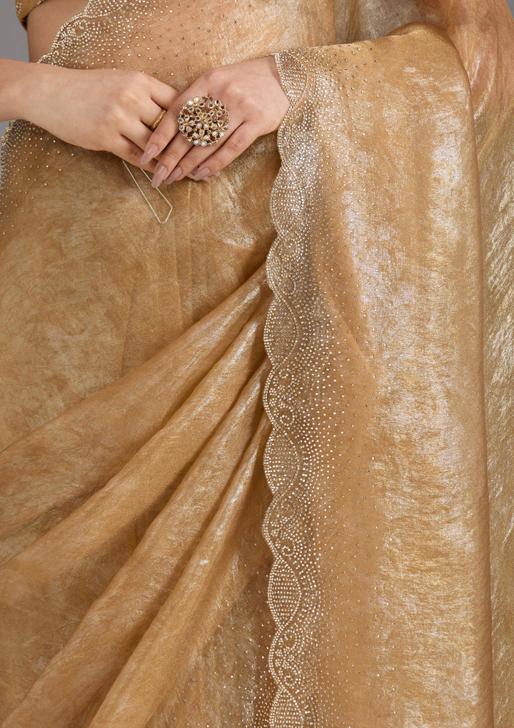 Gold Stonework (Gold) Tissue Saree