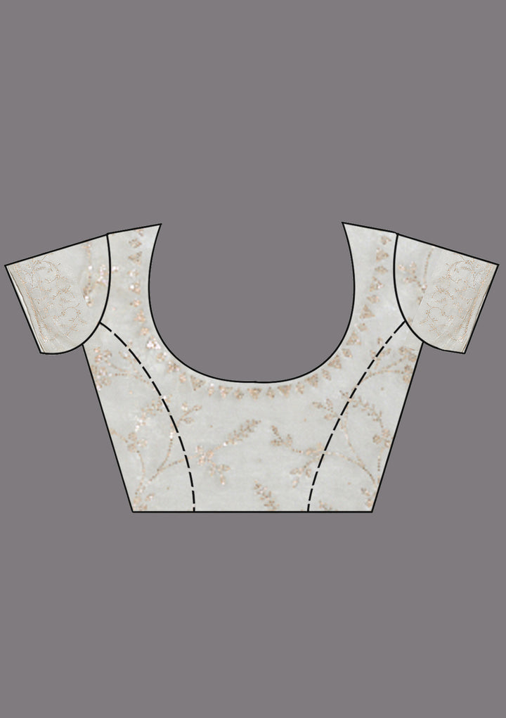 Grey Stonework (Gold) Tissue Saree
