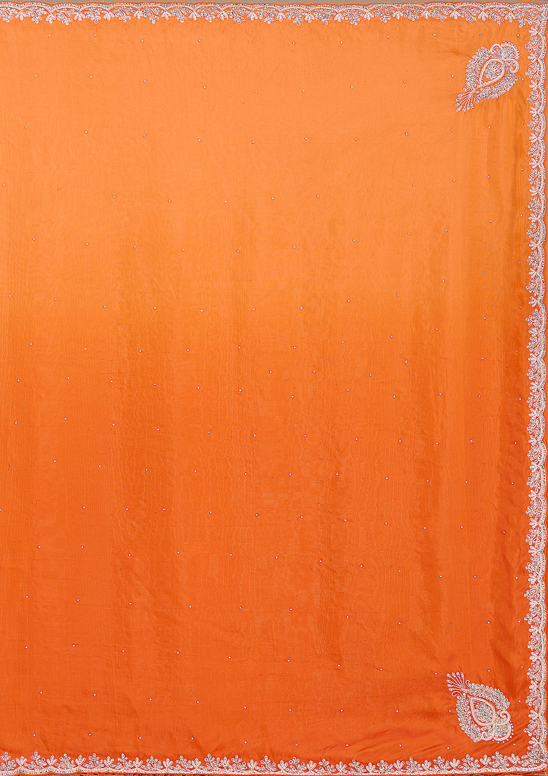 Orange Cutdana Satin Saree
