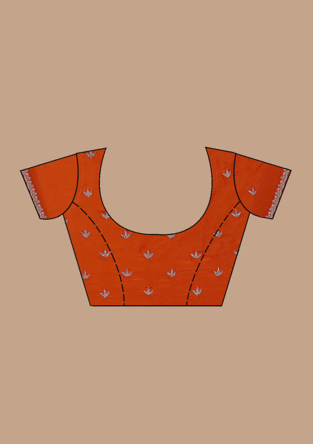 Orange Cutdana Satin Saree