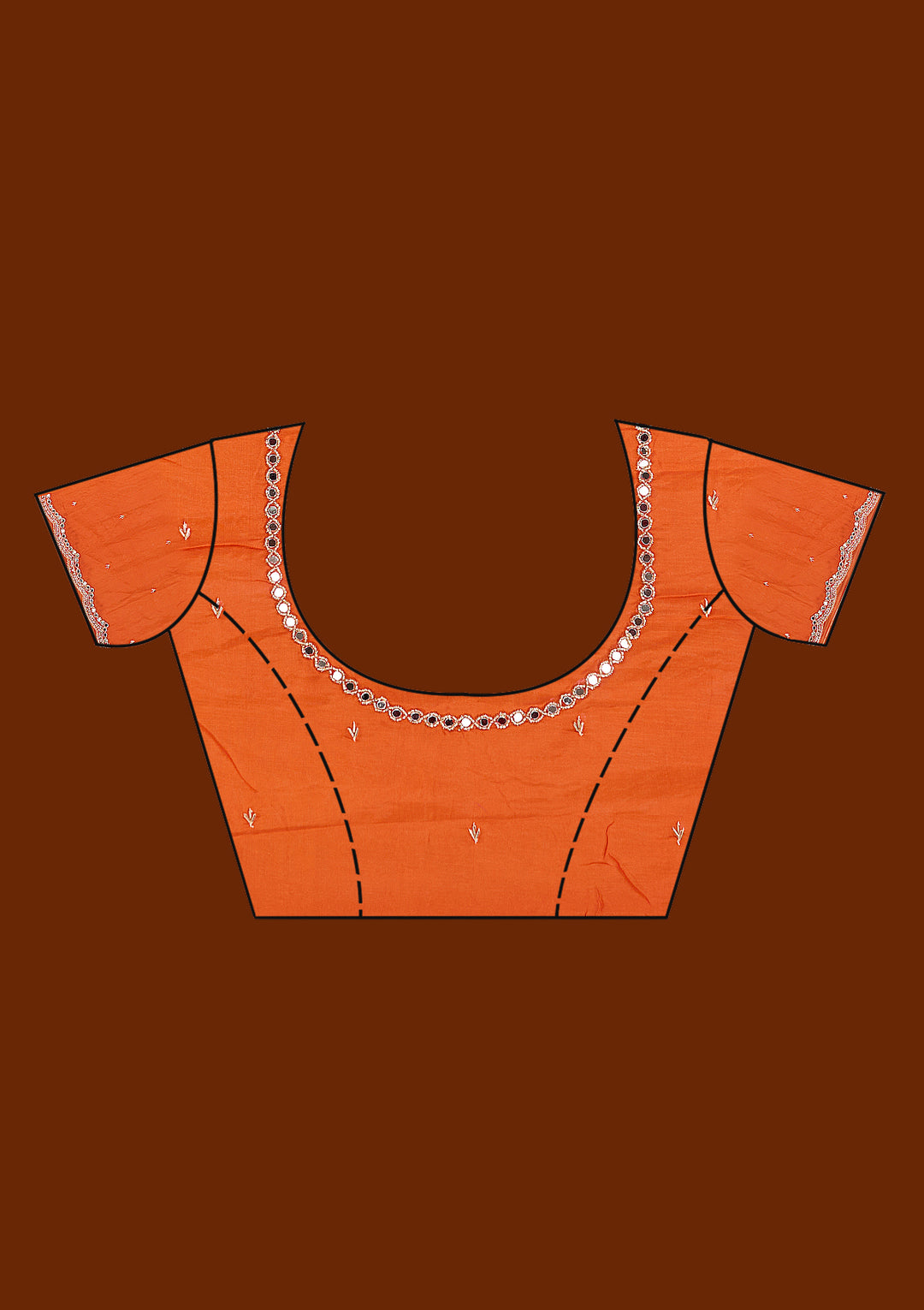Orange Cutdana Satin Saree