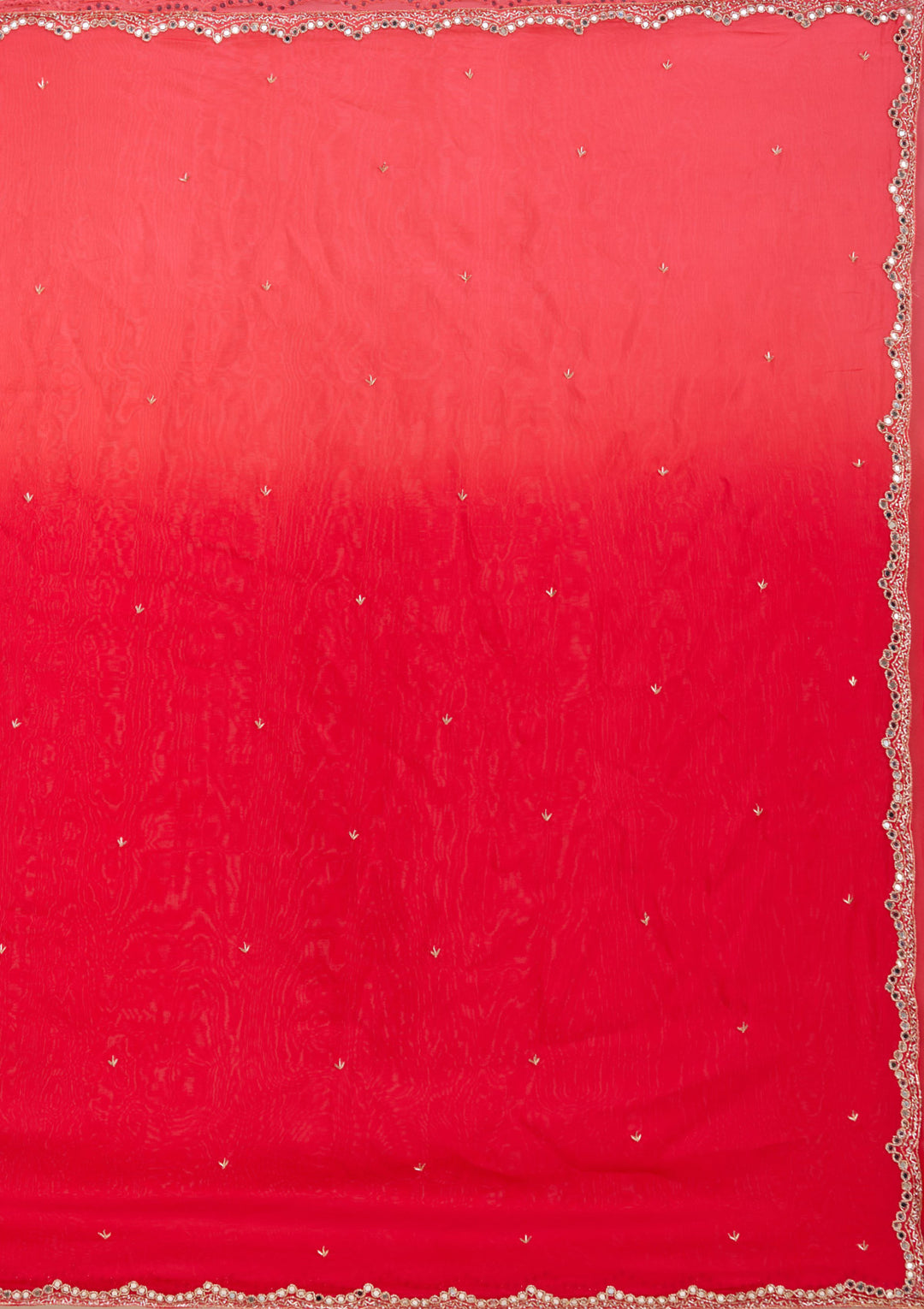 Red Cutdana Satin Saree