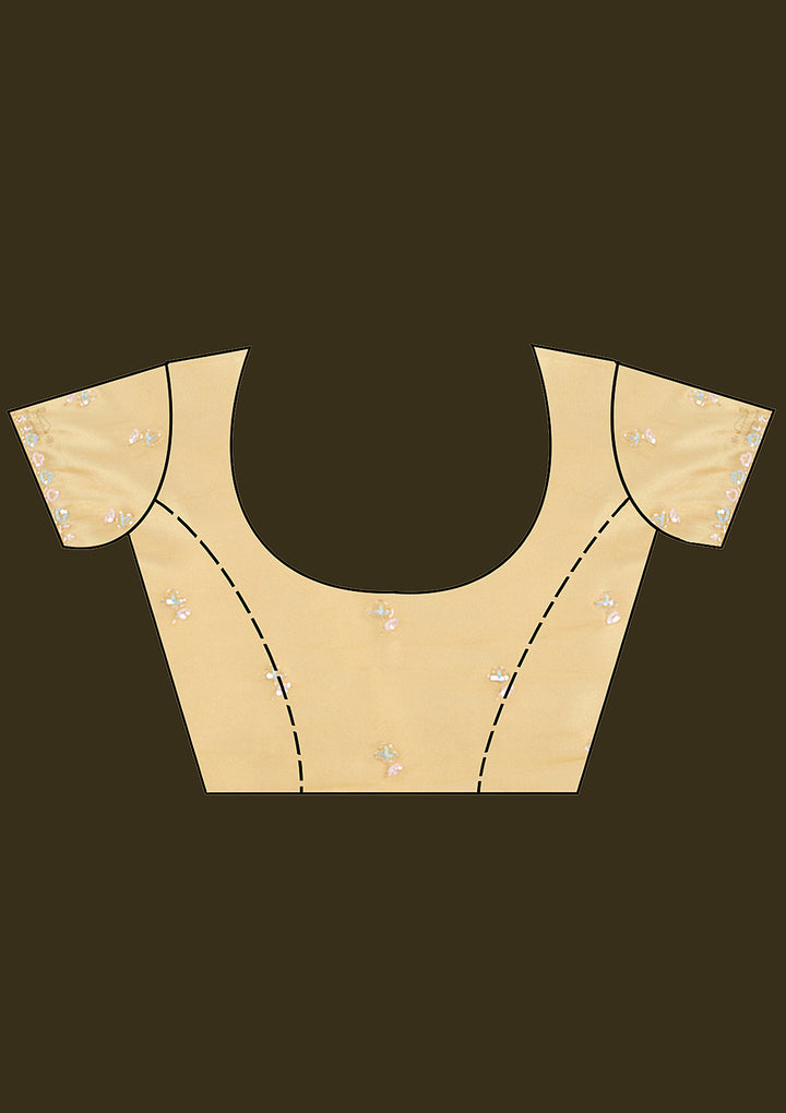 Gold Aariwork Tissue Saree