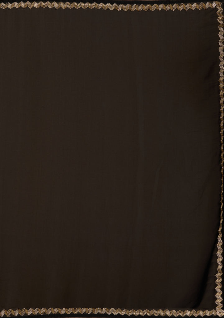 Black Aariwork Satin Saree