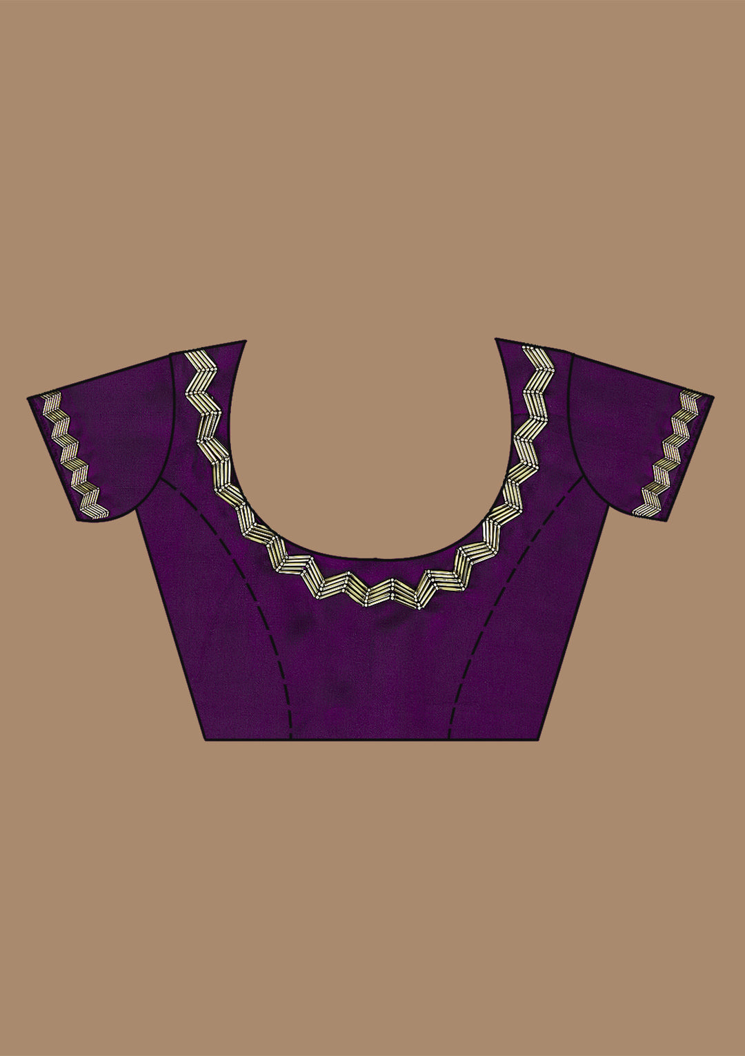 Purple Aariwork Satin Saree