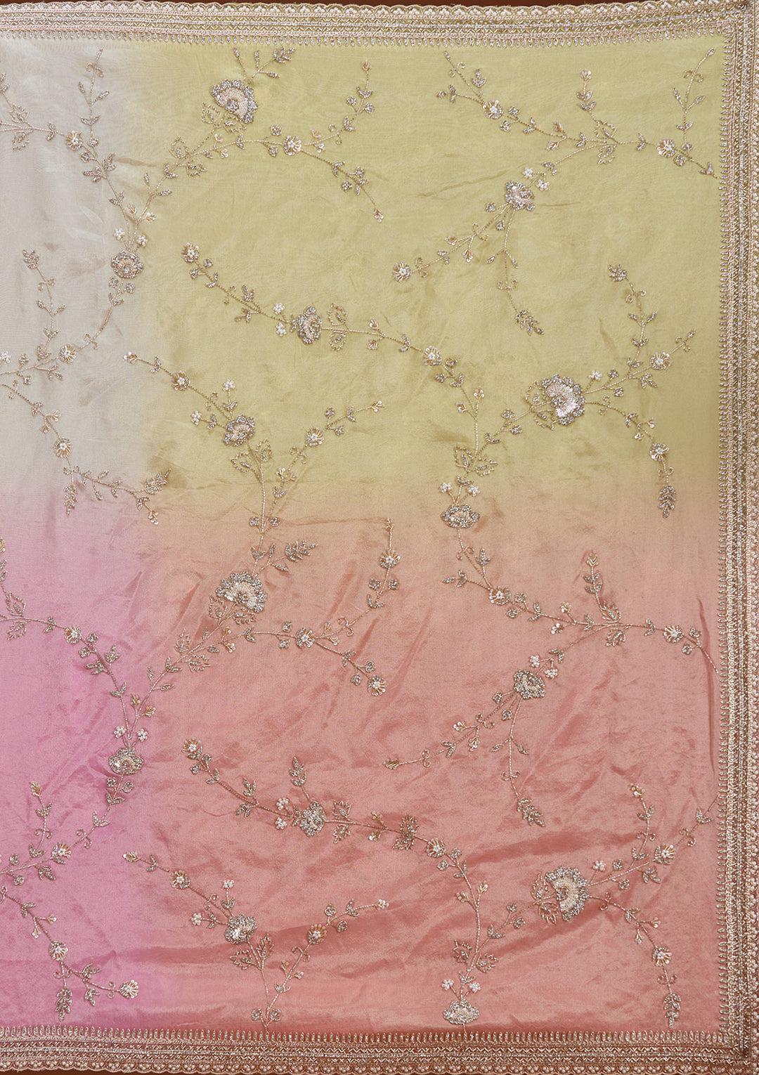 Peach Cutdana Tissue Saree