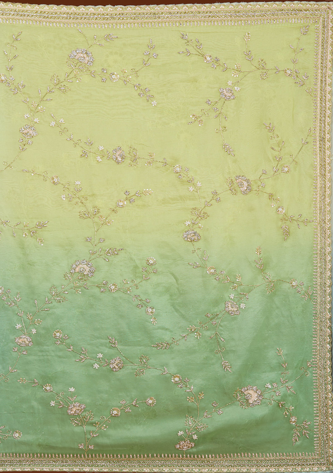 Pista Green Cutdana Tissue Saree