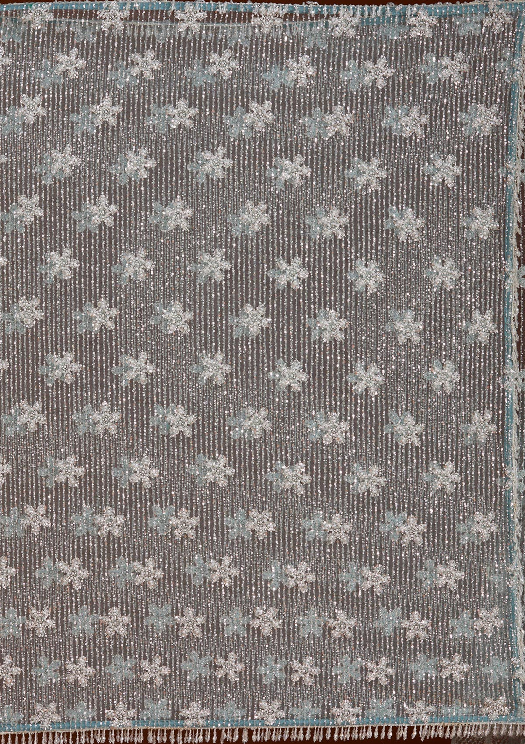 Sky Blue Sequins Net Saree